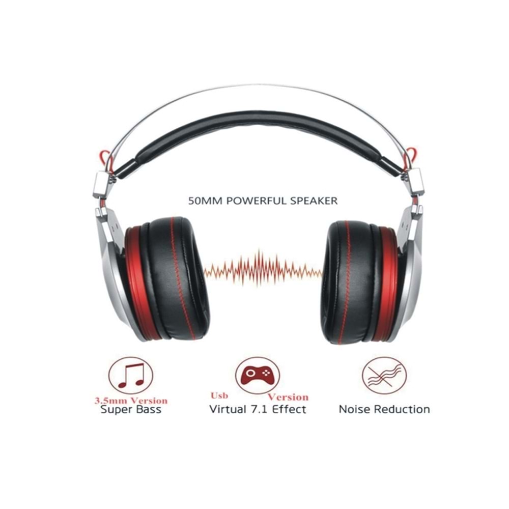 Xıberıa K5 USB 7.1 SES/3.5mm Ağır Bass Oyuncu Kulaklık