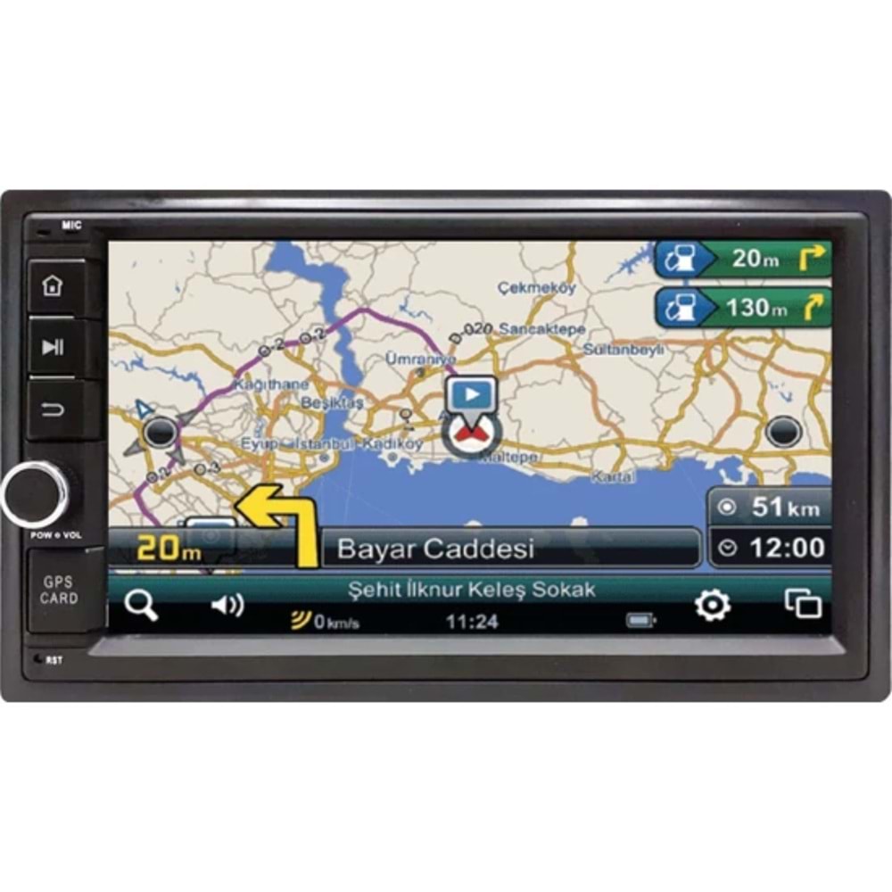 Newfron NR-799 7 Double Androıd Sd/Usb/Mp4 Gps 4X50W Kamera Hediyeli Oto Teyp