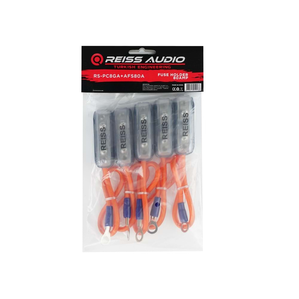 Reıss Audıo RS-PC8GA+AFS80A 80A Sigorta 5li Paket