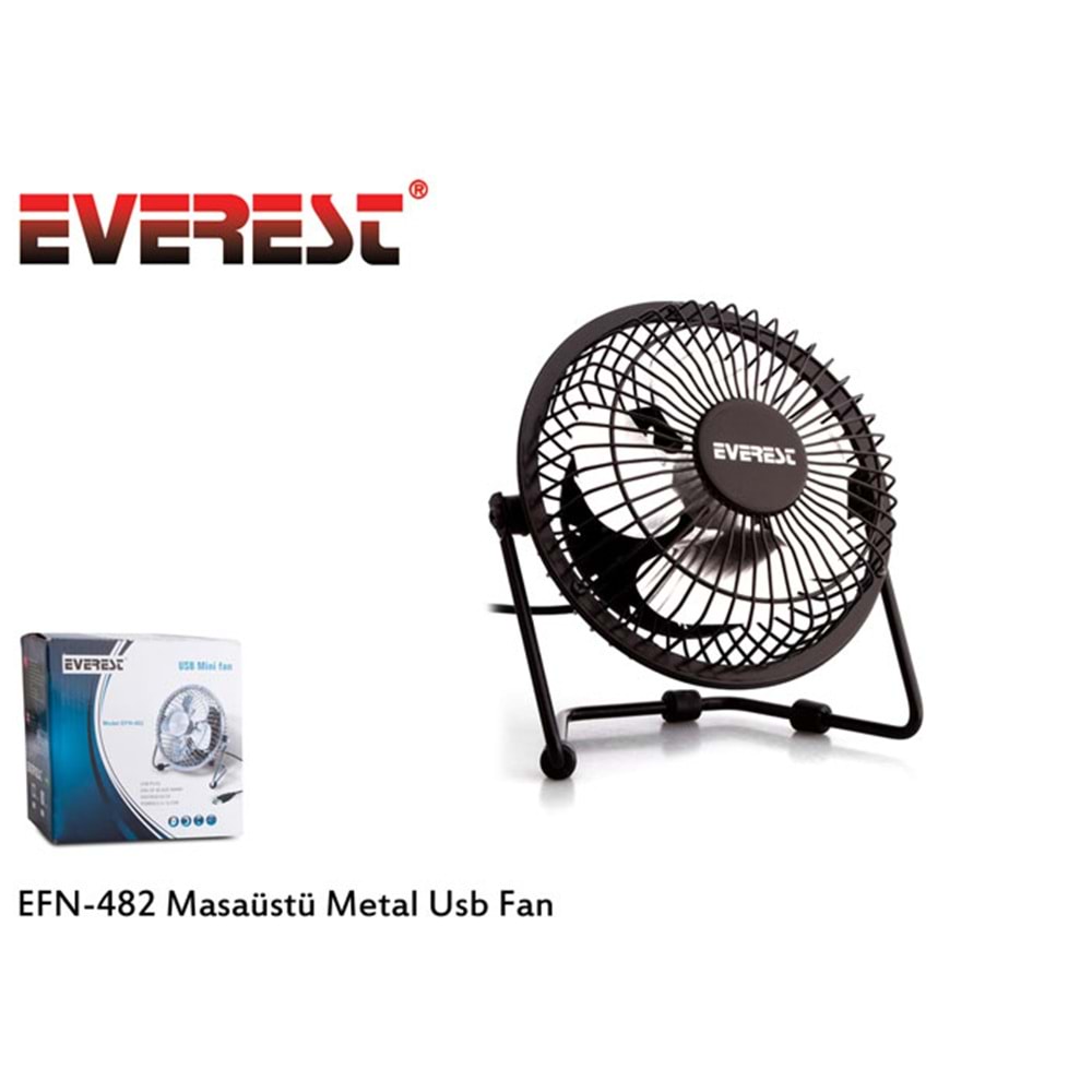 Everest EFN-482 Masaüstü Metal Siyah Usb Fan