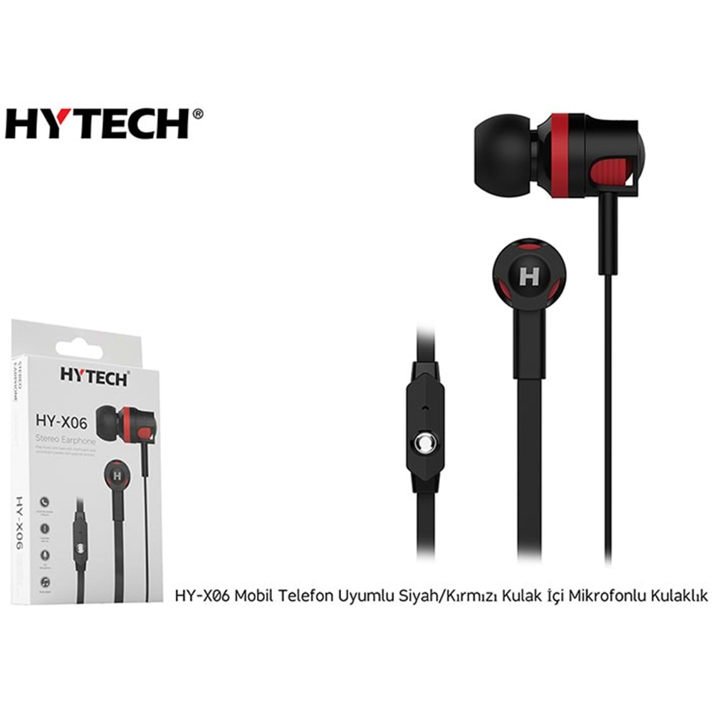 Hytech HY-X06 Mobil Telefon Uyumlu Kulak İçi Mikrofonlu Kulaklık
