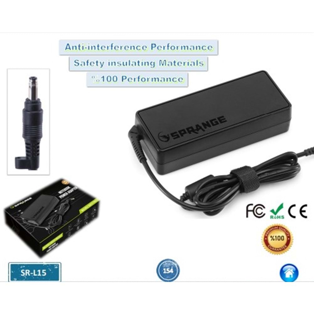 Sprange SR-L15 19V 4.74A 90W Hp Bullet 4.8x1.7 Notebook Adaptör