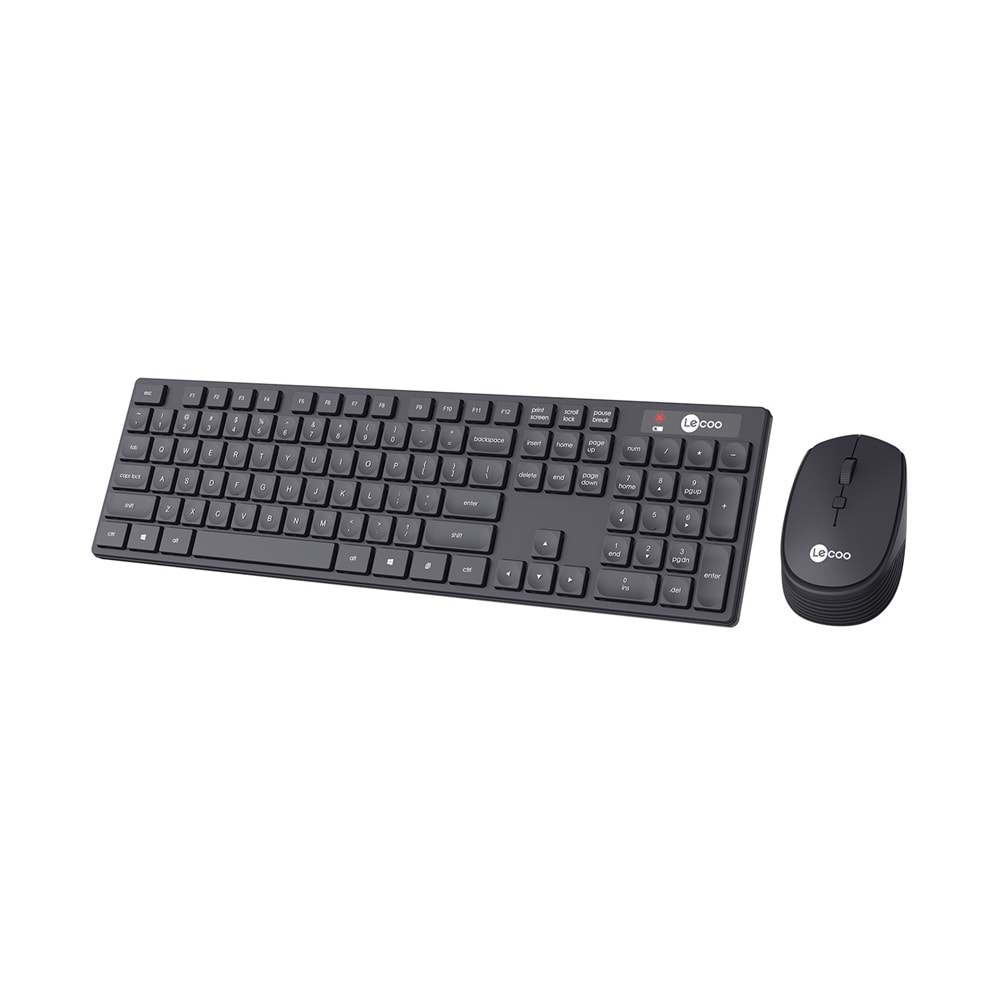 Lenovo Lecoo KM2001 Kablosuz Siyah Klavye + Mouse Set
