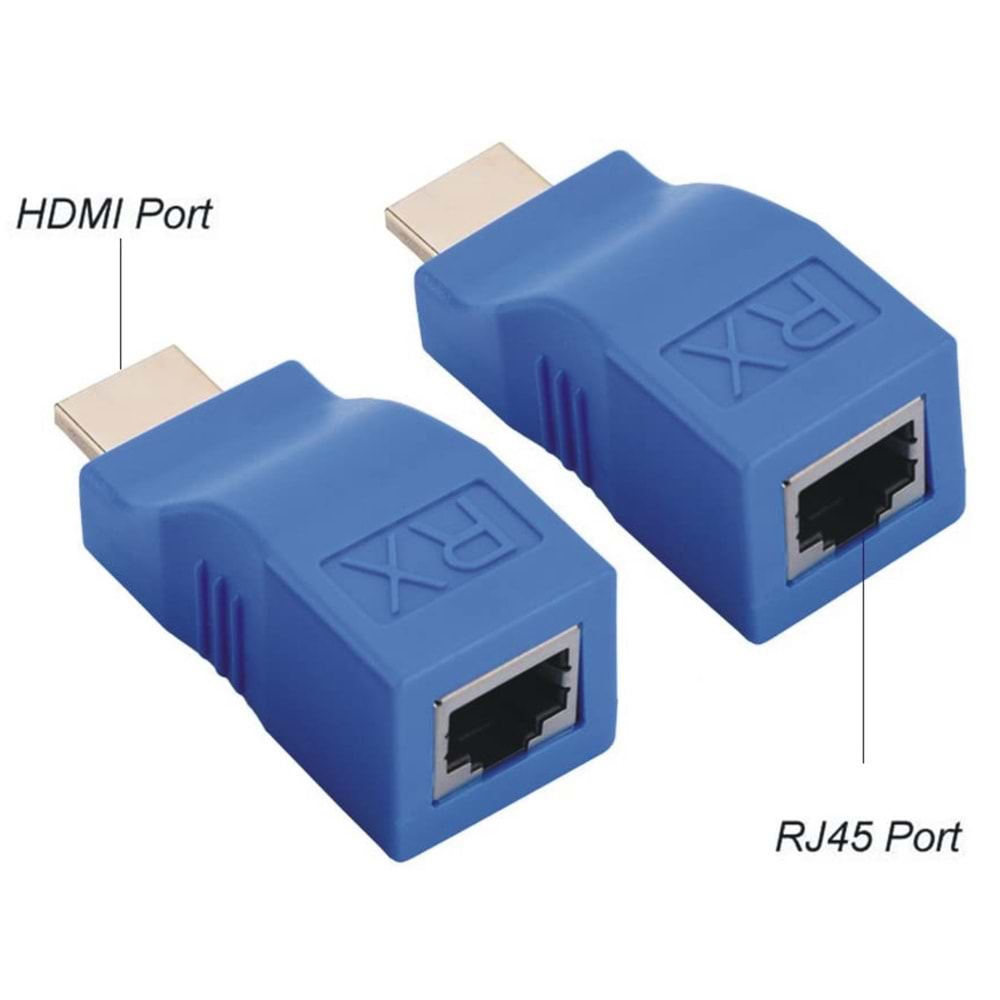 Bawerlink HE30 30mt Hdmı Uzatma Aparatı Cat5 Cat6 Hdmı Extender 3D Full Hd 1080P