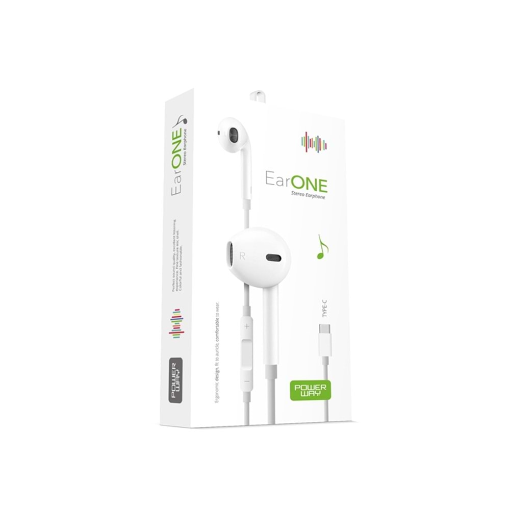 Powerway BTX20 Earone 3.5Mm Type-C Stereo Kulak İçi Kulaklık