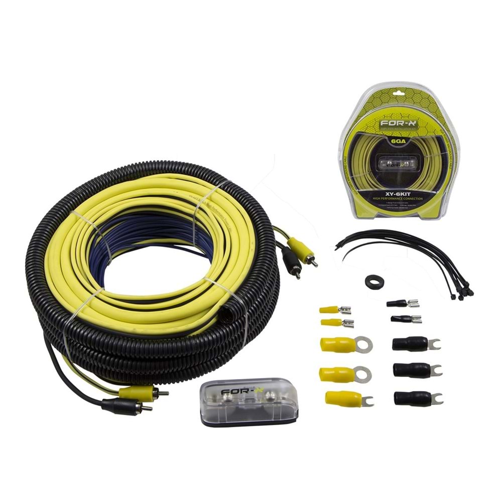 For-X XY-6KIT 6GA Profesyonel Oto Anfi Kablo Seti