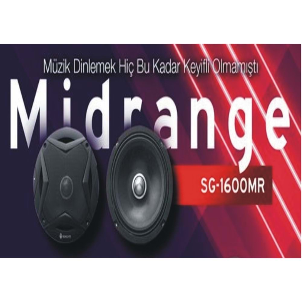 Sungate SG-1600MR 16cm 300 Watt Mıdrange Oto Hoparlör