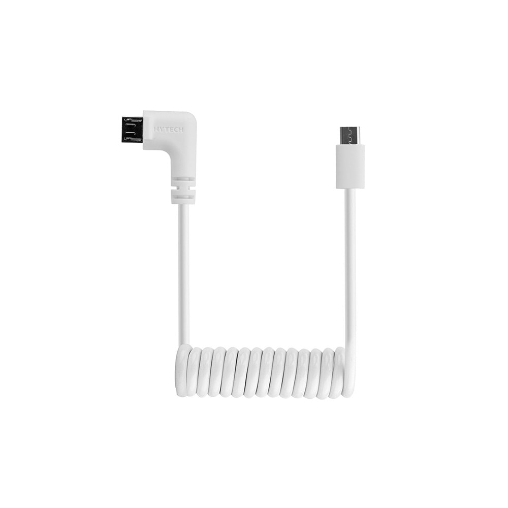 Hytech 2.4A Micro L to Micro Spiral Beyaz Data+Şarj Kablosu