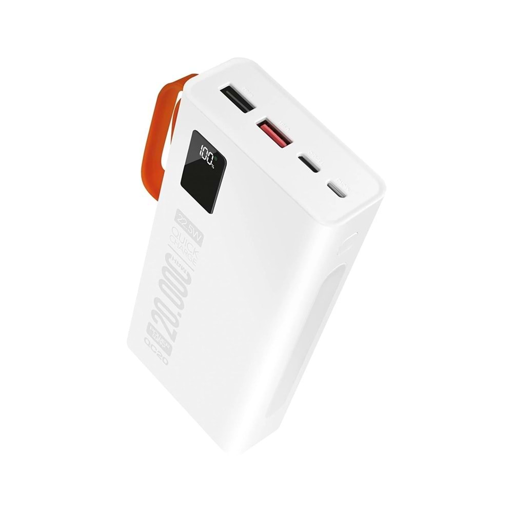 Powerway QC20 Pd 22.5w 20.000 Mah 3.0 Hızlı Şarj Qc20 Beyaz Powerbank