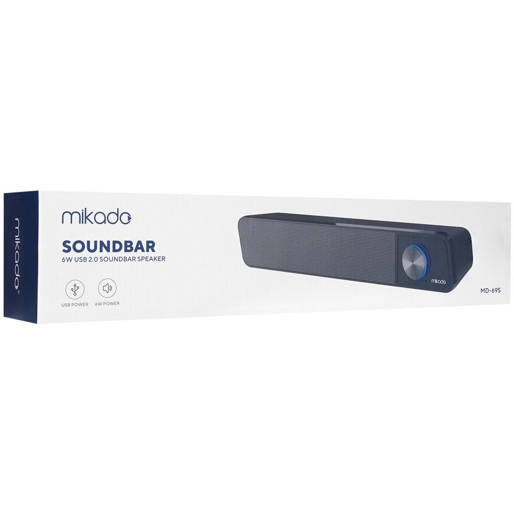 Mikado MD-69S Siyah Led Işıklı Multimedia Soundbar Speaker