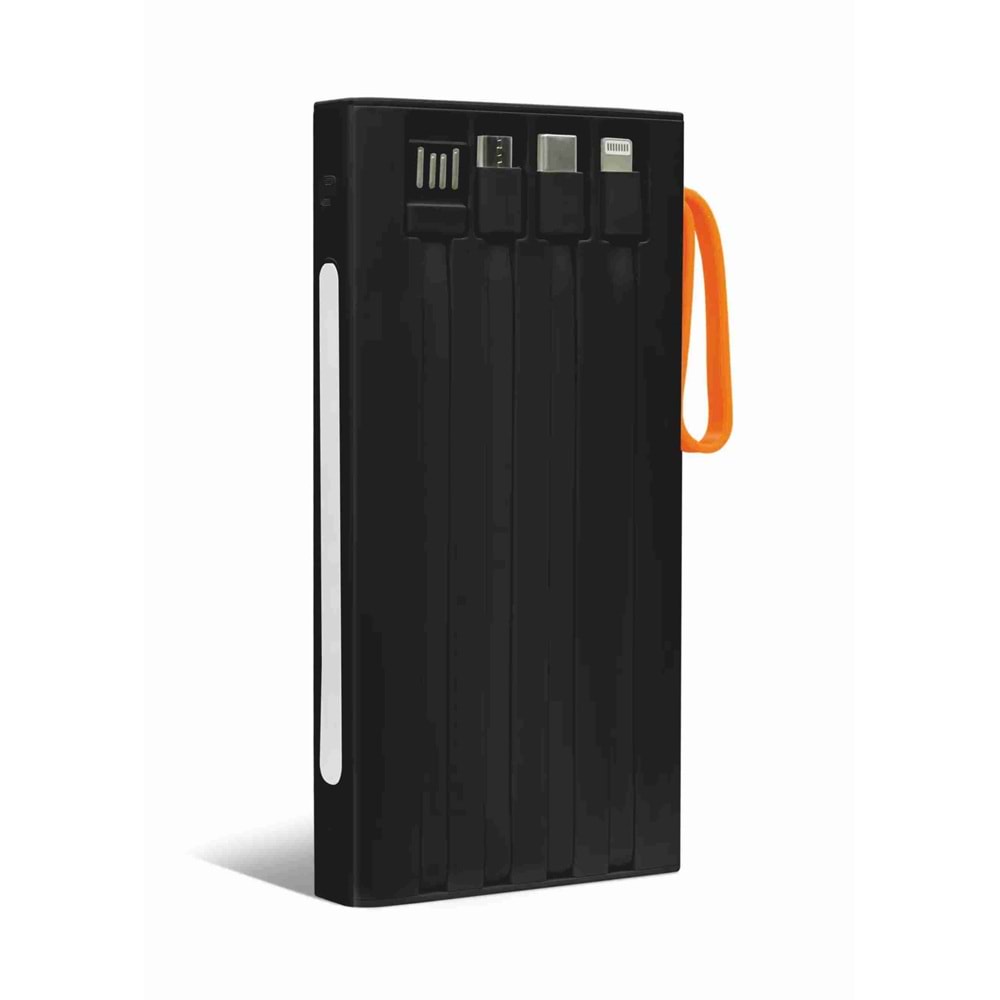 Powerway QC10 10.000 Mah Pd 22.5W Dahili Kablolu Hızlı Şarj Led Fener Gerçek 10.000 Mah Powerbank