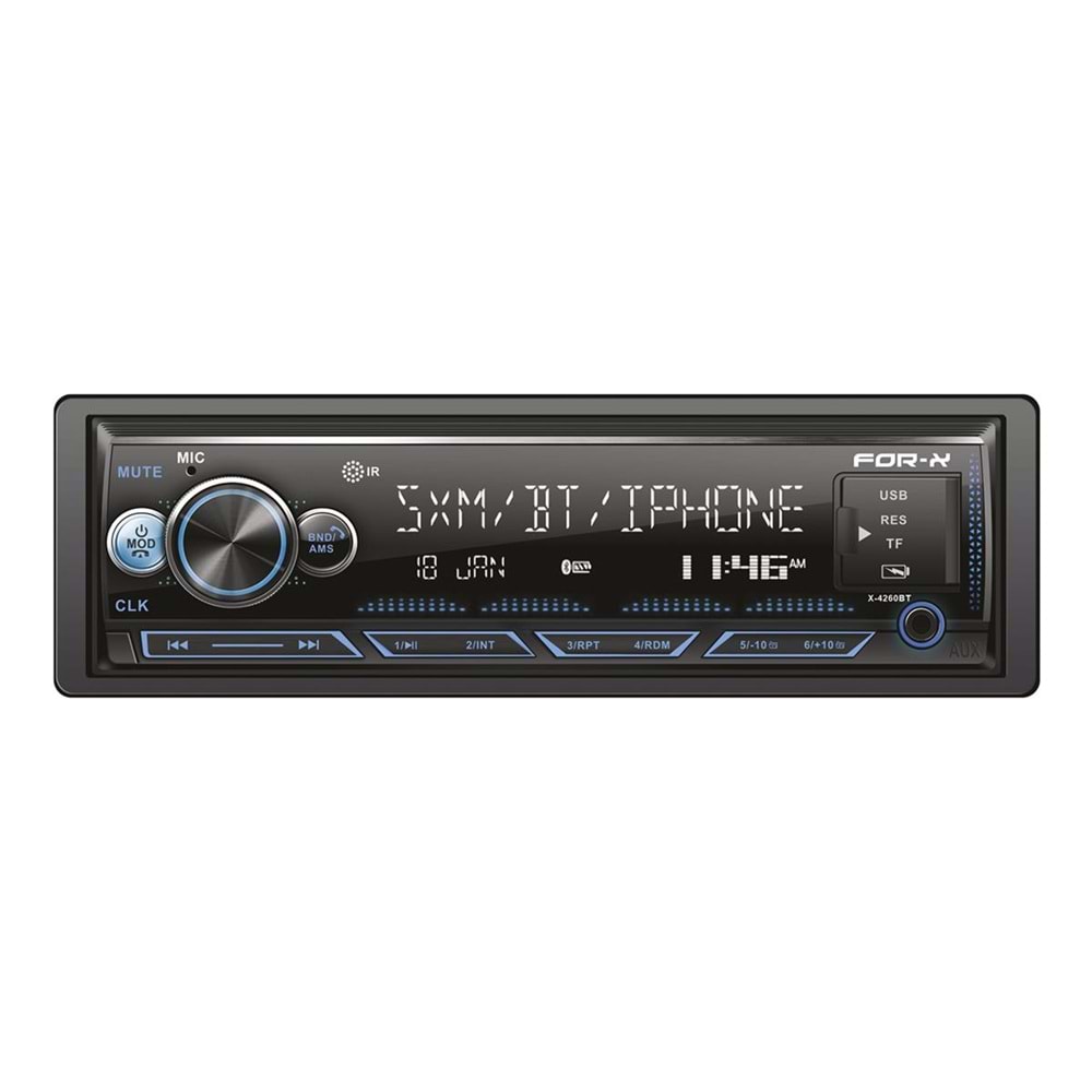 For-X X-4260BT 4x60w USB/AUX/SD/FM Bluetooth 7 Renk Oto Teyp