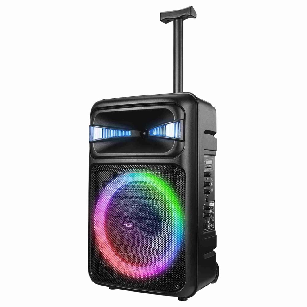 Mikado MD-125KP 40W USB/BT/TF/TWS Led Işıklı Kablosuz ve Kafa Mikrofonlu Toplantı-Parti Hoparlör