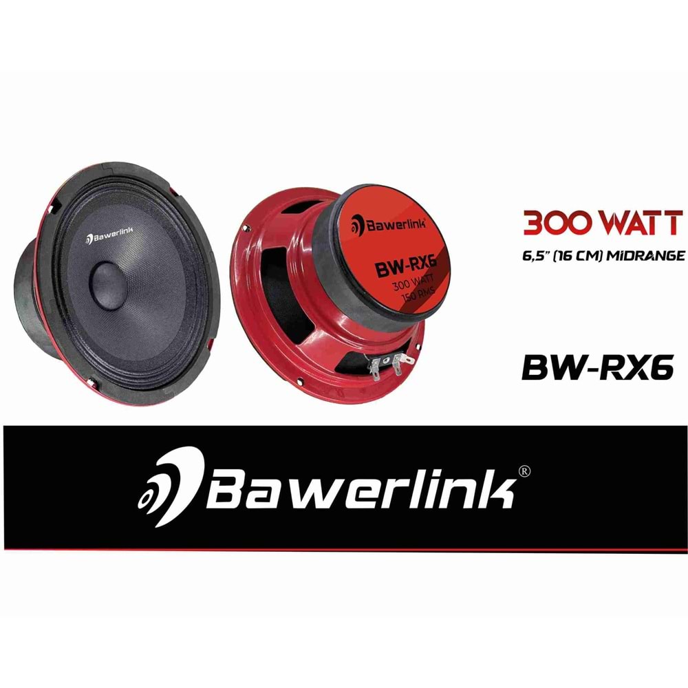 Bawerlink BW-RX6 16 cm 300 Watt Mıdrange Oto Hoparlör