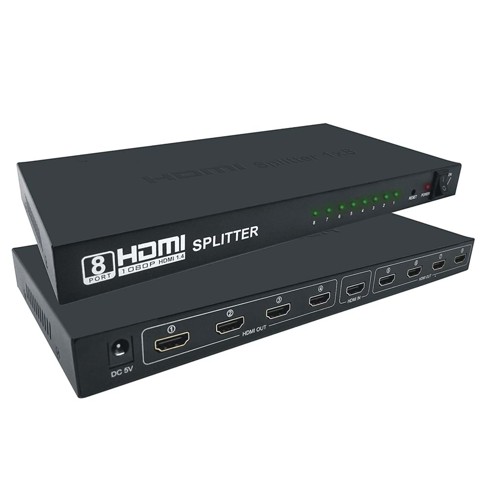 Rose HDTV-108 8 Port HDMI 4K*2K Splıtter 1,4 1080İ 1080P 3D