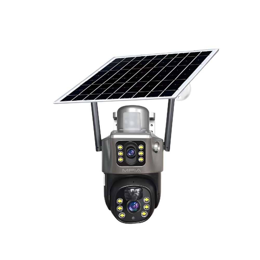 Mpia MİKA Çift Kamera 3+3MP İP Wifi Full HD Suya Dayanıklı 12 Ledli Gece Görüşlü 2 Antanli Hareketli Kamera