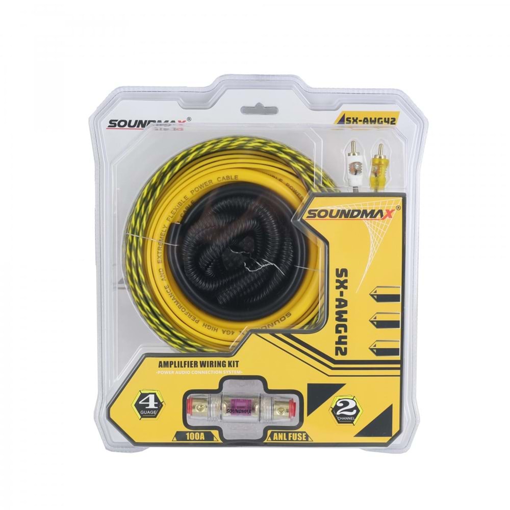 Soundmx SX-AWG42 4GA Oto Anfi Kablo Seti