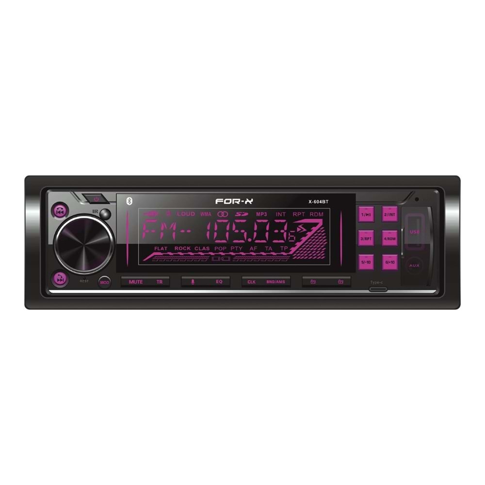 For-X X-604BT Çift USB/TF/BT/FM 4+60 Watt 3 Anfi Çıkışlı Oto Teyp