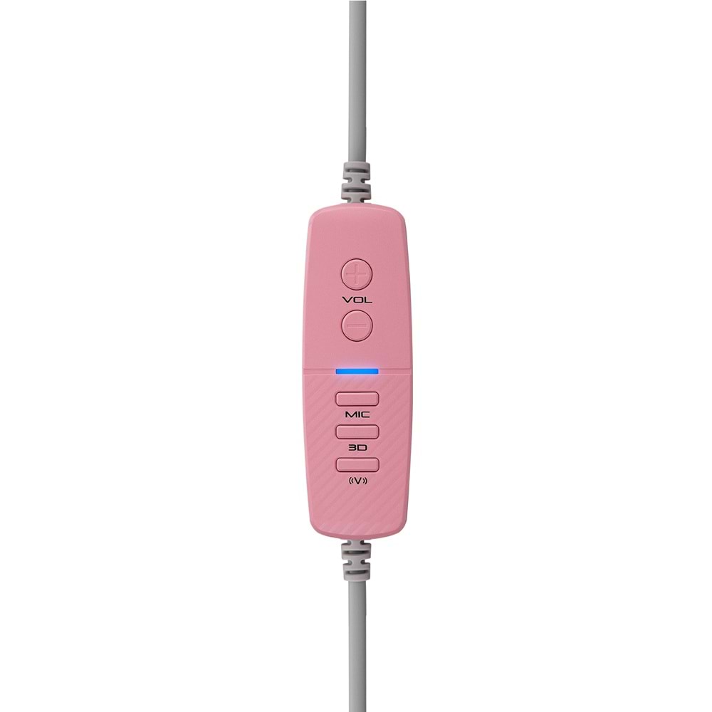 Rampage RM-K1 PULSAR Pembe Usb 7.1 Surround+Titreşim RGB Işık Efektli Gaming Oyuncu Mikrofonlu Kulaklık