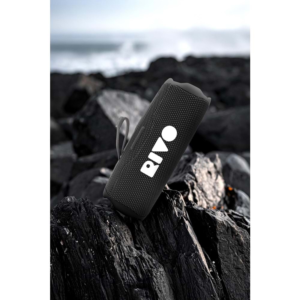 Powerway RİVO Siyah Taşınabilir Bluetooth Kablosuz Hoparlör 12 Saat Oynatma Çoklu Bağlantı