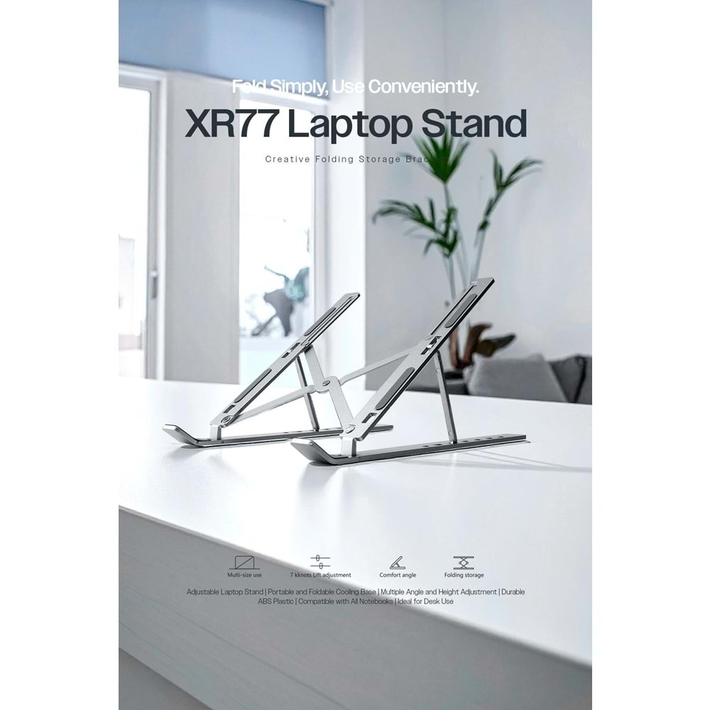 Powerway XR77 Alüminyum Ayarlı Katlanabilir Laptop Macbook Uyumlu Notebook Yükseltici Tutucu Stand