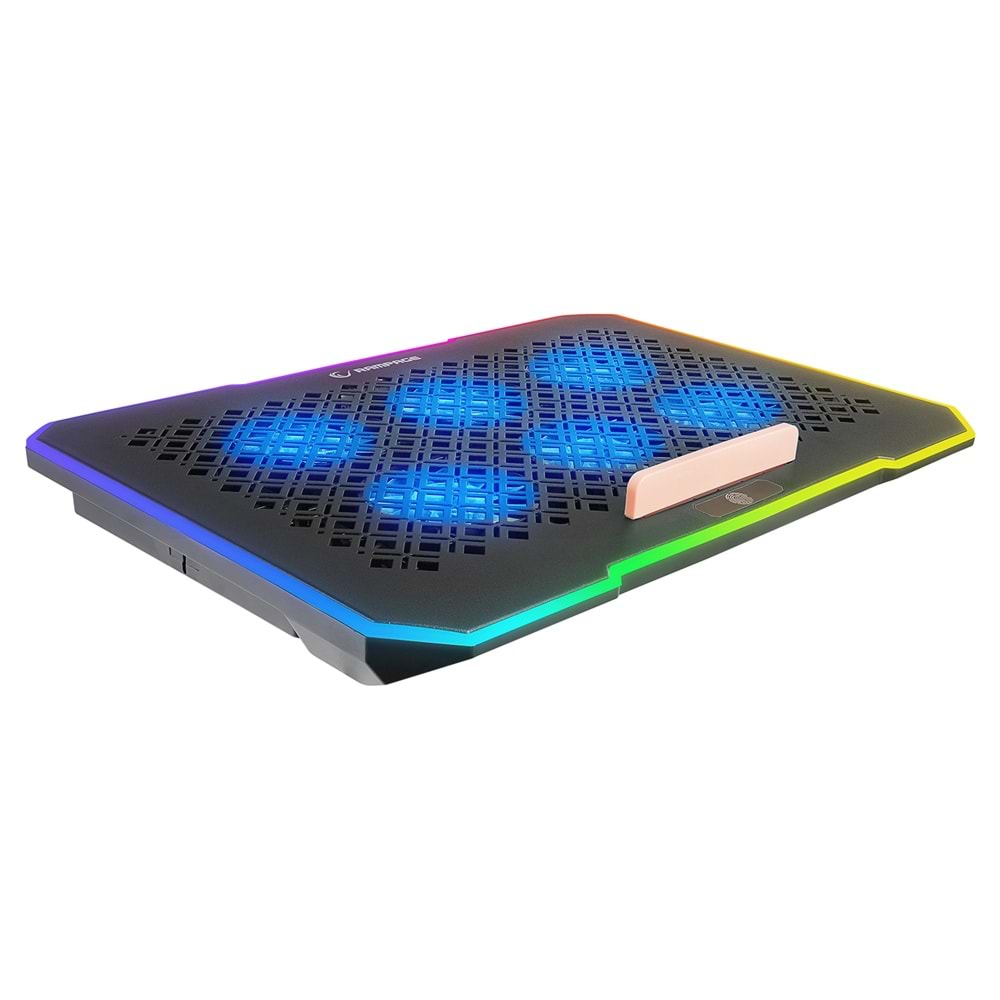 Rampage S48 FREEZ Siyah 10 Mode RGB 70*70*10MM*6 Adet Fan 9''-17'' Notebook Soğutucu Stand
