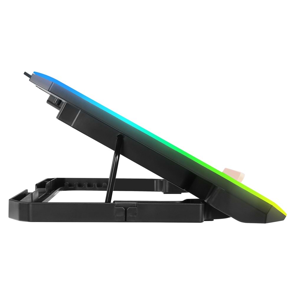 Rampage S48 FREEZ Siyah 10 Mode RGB 70*70*10MM*6 Adet Fan 9''-17'' Notebook Soğutucu Stand