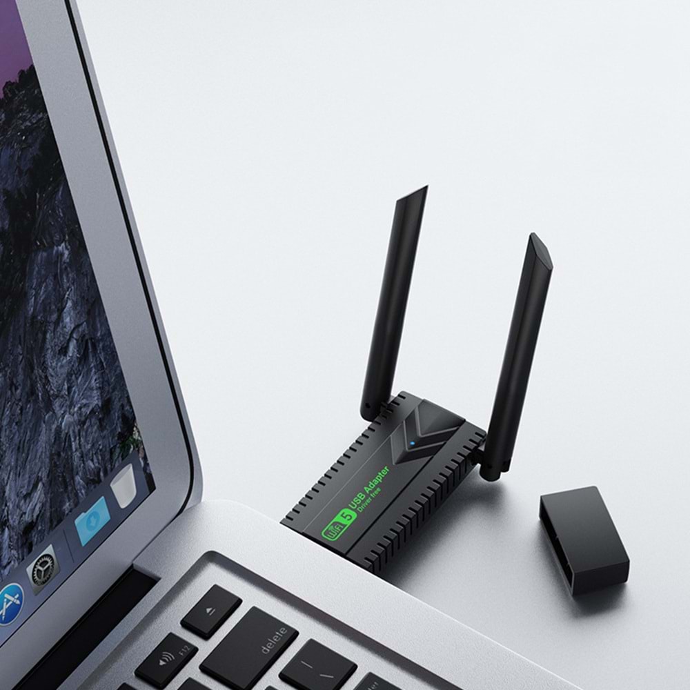 Everest EVERLINK EWA600 600Mbps 2.4GHz/5GHz WIFI-5 AC600RTL8811 2*2dBi Antenli Usb Kablosuz Adaptör