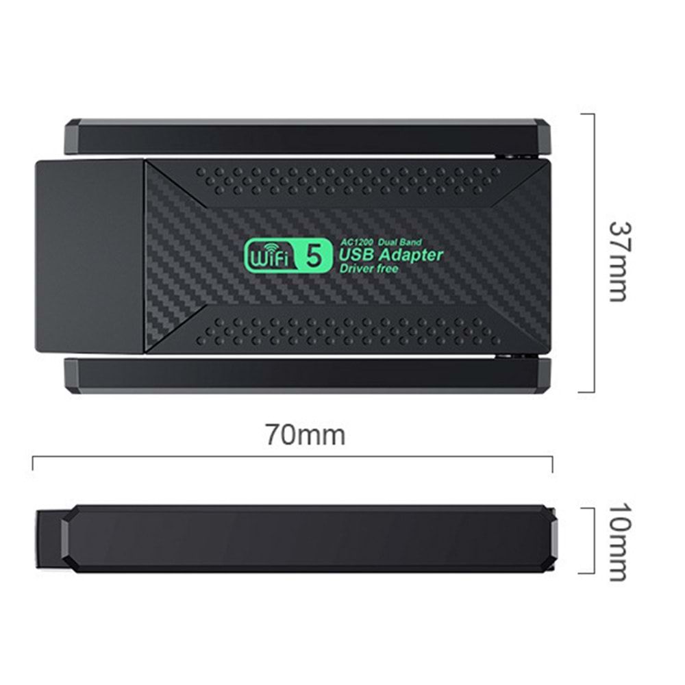 Everest EVERLINK EWA600 600Mbps 2.4GHz/5GHz WIFI-5 AC600RTL8811 2*2dBi Antenli Usb Kablosuz Adaptör