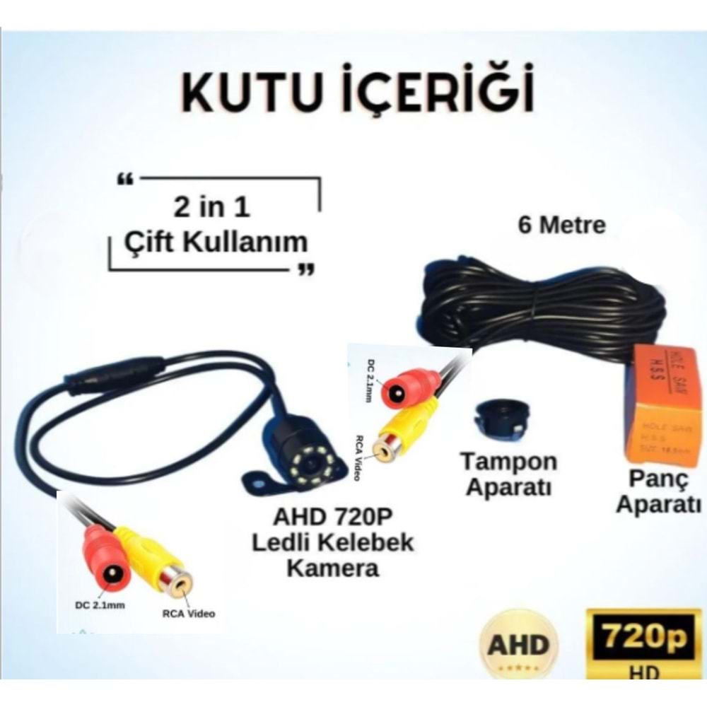 Bawerlink BW-47 720P Ahd Kelebek Beyaz Ledli Kamera