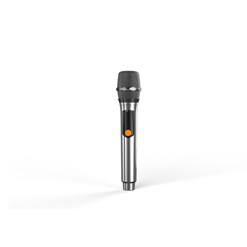 HiFuture MUSİCBOX Bluetooth 100W TWS Çift Mikrofonlu Taşınabilir Karaoke Sistemi Kablosuz Hoparlör Gümüş