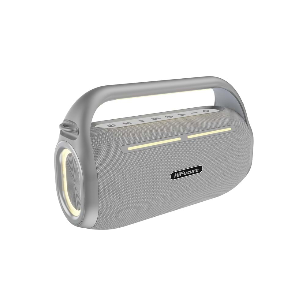 HiFuture MUSİCBOX 100 70W Bluetooth 5.0 BT/USB/SD Kart/ AUX Girişli Mikrofonlu Karaoke Sistemi Kablosuz Hoparlör Gümüş