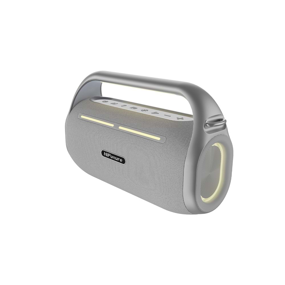 HiFuture MUSİCBOX 100 70W Bluetooth 5.0 BT/USB/SD Kart/ AUX Girişli Mikrofonlu Karaoke Sistemi Kablosuz Hoparlör Gümüş