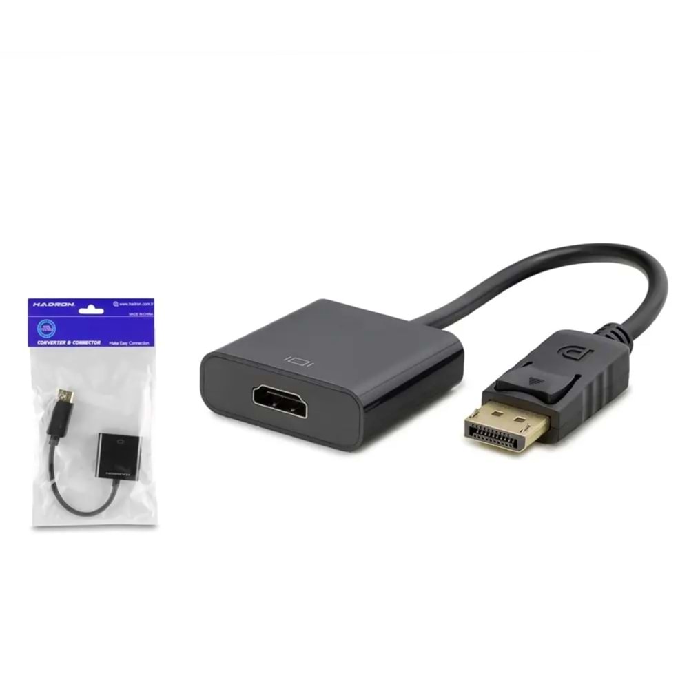 Hadron HDX7873 DisplayPort to HDMI Görüntü Dönüştürücü 4K 30 Hz Siyah