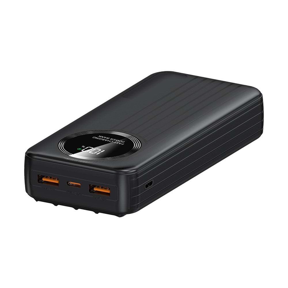 S-link IP-G220 20000mAh PD20W+QC3.0 Dahili Kablolu Siyah LCD Taşınabilir Pil Şarj Cihazı Powerbank