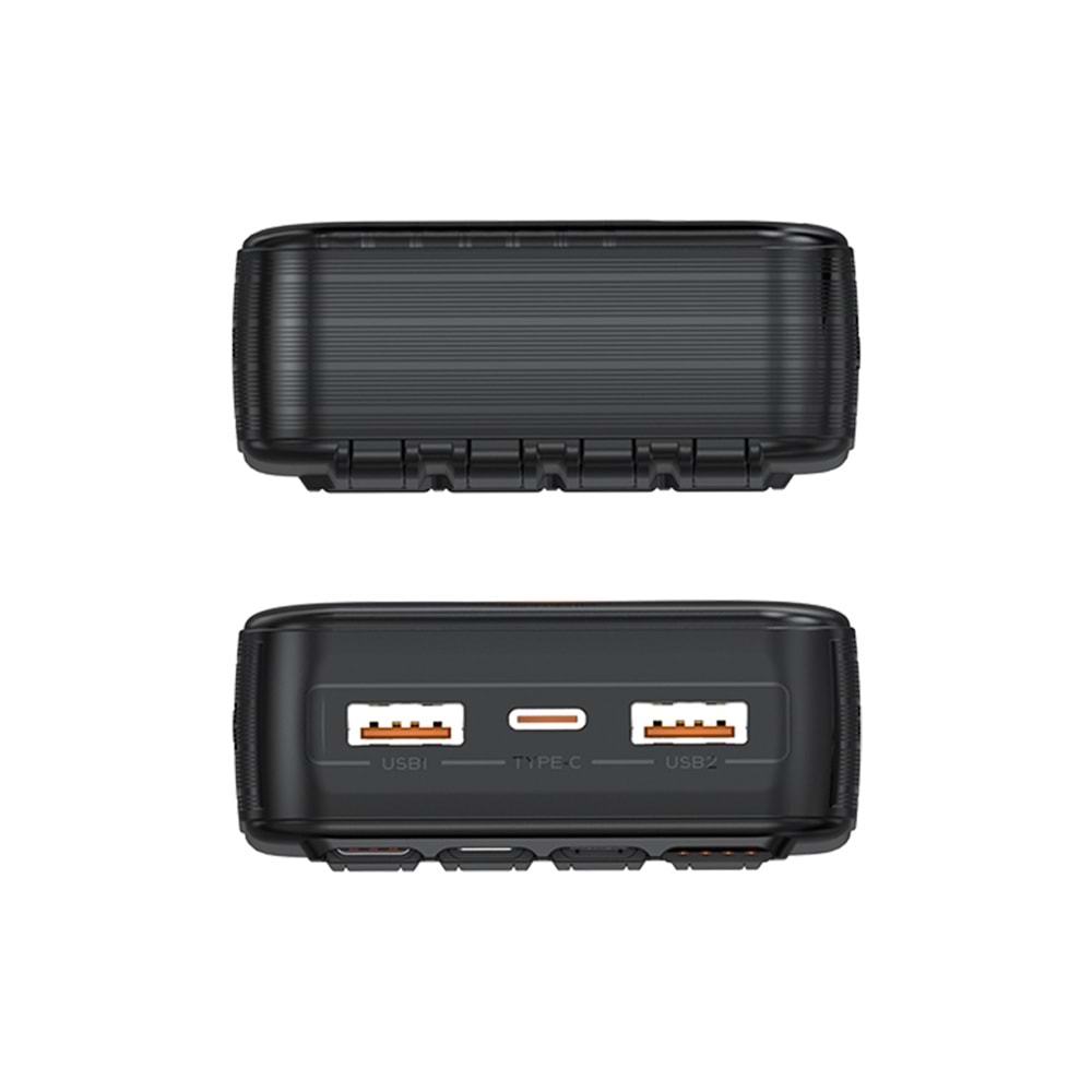 S-link IP-G220 20000mAh PD20W+QC3.0 Dahili Kablolu Siyah LCD Taşınabilir Pil Şarj Cihazı Powerbank