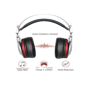 Xıberıa K5 USB 7.1 SES/3.5mm Ağır Bass Oyuncu Kulaklık