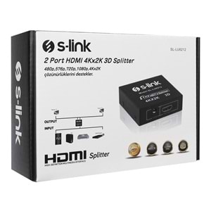S-link SL-LU6212 2 Port 4K*2K HDMI Splitter