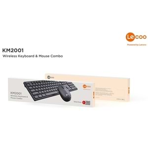 Lenovo Lecoo KM2001 Kablosuz Siyah Klavye + Mouse Set