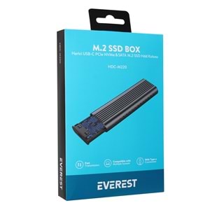 Everest HDC-M220 Harici USB-C PCIe NVMe M.2 SSD Hdd Kutusu