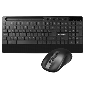 Everest KM-9676 Siyah MultimedyaTablet-TelefonStandlı Klavye +Mouse Set Everest