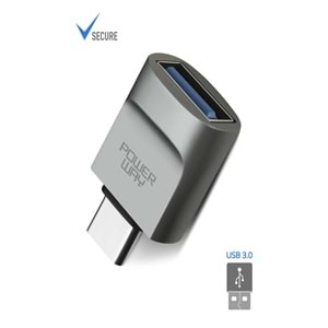 Powerway XO20 3,0 Gümüş USB F to Type C M Metal Gövdeli OTG Çevirici