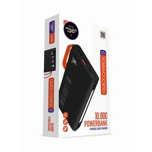 Powerway QC10 10.000 Mah Pd 22.5W Dahili Kablolu Hızlı Şarj Led Fener Gerçek 10.000 Mah Powerbank
