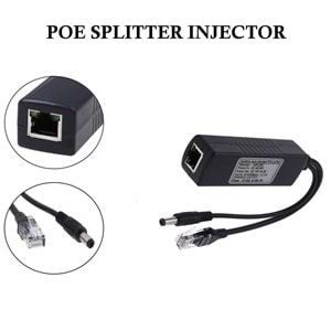 Bawerlink LS-POE-1210EL 48V IP Kamera İçin Actıve POE Enjektör POE Adaptör Set