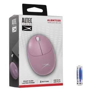 Altec Lansing ALBM7335 Beyaz/Pembe 2.4GHz USB 1200DPI Alkalin Pilli Kablosuz Mouse