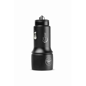 Powerway CC45 45W PD Ultra Hızlı 2x Type-C Girişli Araç Içi Çakmaklık Şarj Adaptörü Araç Şarj Başlığı