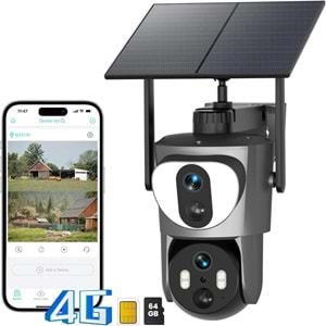 Mpıa SD210 Çift Kamera 4G 3+3MP İP Wifi Full HD Suya Dayanıklı Ledli Gece Görüşlü 2 Antanli Hareketli Kamera