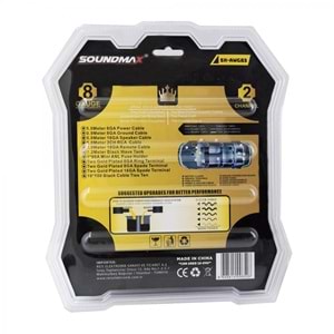 Soundmx SX-AWG83 8GA Oto Anfi Kablo Seti