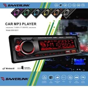 Bawerlink BW-6201 4x50 Watt Çift USB/SD/FM Bluetooth Oto Teyp
