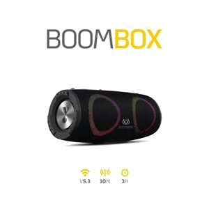 Powerway BOOMBAX 30W Çift Bass Usb Hafıza Kartı Aux Radyo Led Işıklı Bluetooth Hoparlör Hi-Fi Ses Bombası